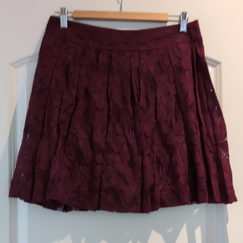 Revolution Red Mini Skater Skirt with Pleats